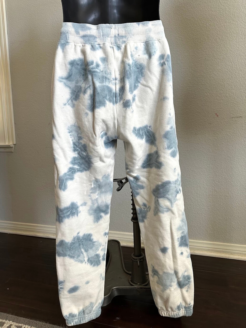Sacre Tie Dye Sweatpants Blue White Drawstring Cuffed Size Small - Picture 3 of 6